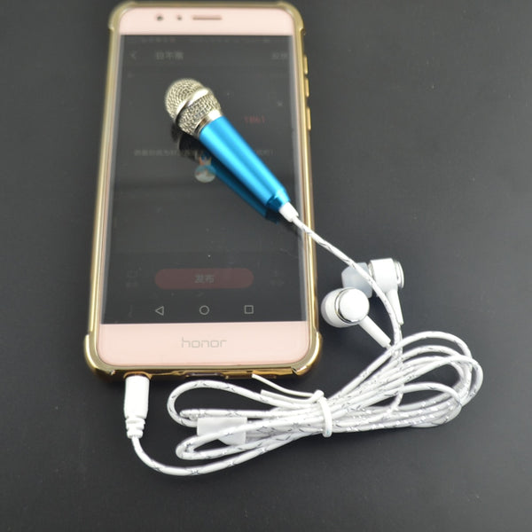 Protable K Song Mini Microphone earphone  Universal KTV Karaoke Mobile Phone Computer Microphone headset Toy