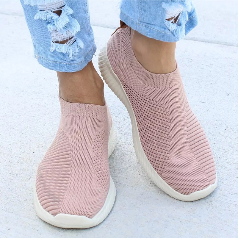 Women Flat Slip on White Shoes Woman Lightweight White Sneakers Summer Autumn Casual Chaussures Femme Basket Flats Shoes