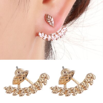 Fashion Personality Simple T Bar Earrings Hollow Lotus Earrings Gold Silver Plated Women Double Face Stud Earrings Jewelry