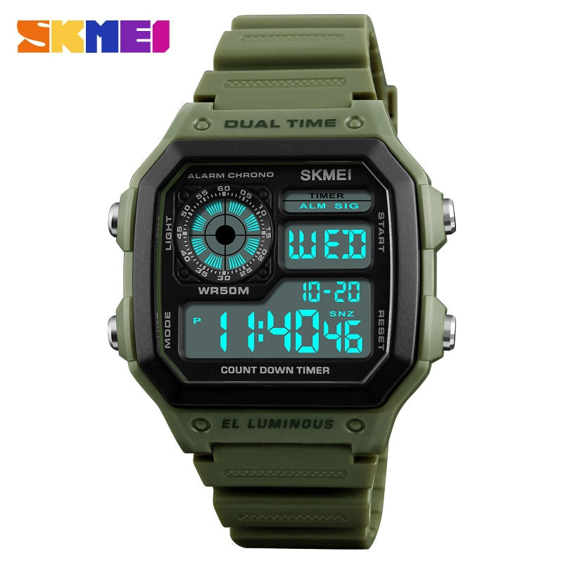 Skmei Famous Outdoor Sports Watches Men Waterproof Countdown Digital Watches Military Wristwatches For Women Man Clock Relogio