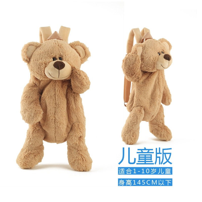 Backpack Female   New Plush Doll Backpack Casual Bag Personality Cartoon Bear Bag B2305