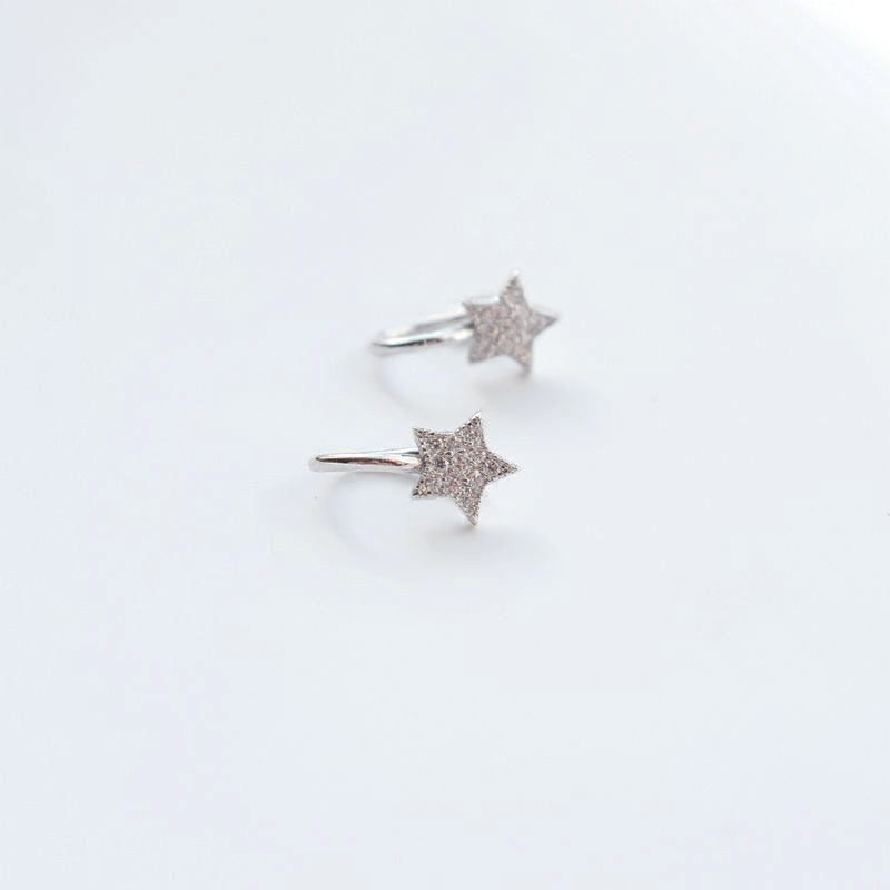 New Cute Korean Style AAA Cezch Zircon Little Star Non Piercing Clip Earring Ear Cuff Tragus Earring 2018 Femme Bijoux Brincos