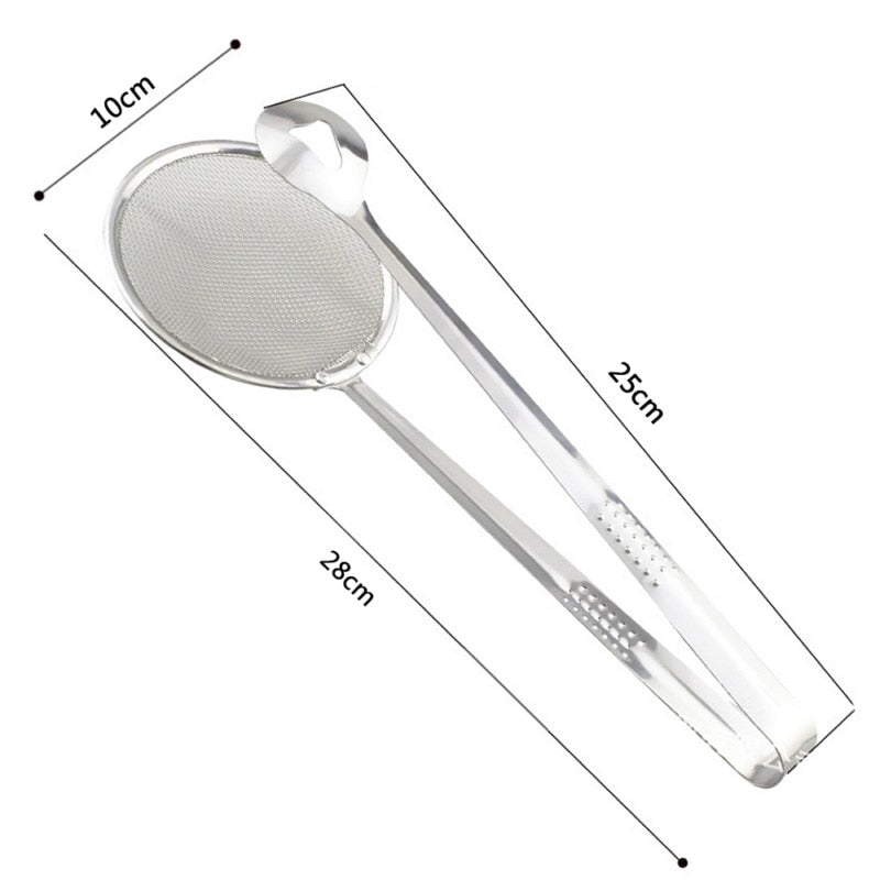 Kitchen Accessories Multifunction Stainless Steel Sieve Filter Spoon Fried Food Oil Strainer Clip Handheld Cooking Tools Gadgets