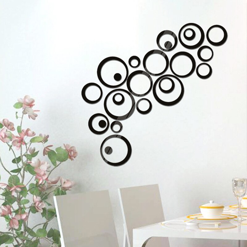 24pcs/set Acrylic Mirror Surface Polka Dots Circle Wall Sticker Home Decor Living Room Bedroom Decoration Poster Round Art Mural