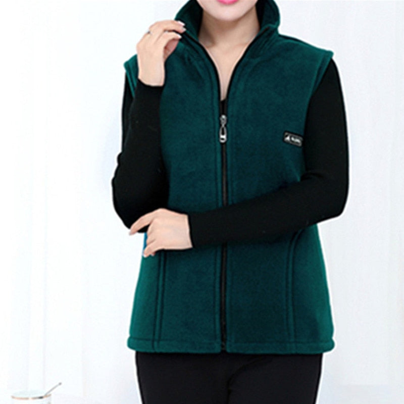 UHYTGF 2022 New Fleece Women Vests Autumn Korean Loose Size  Sleeveless Jacket Ladies Fashion Zipper Casual Waistcoat Female 442