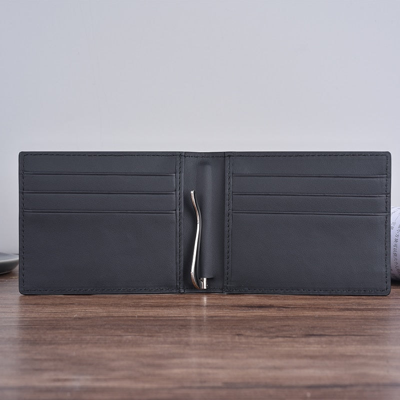 Luxury RFID Genuine Leather Men Wallet Male Purse For Money Clamp Clip Bag Business Card Holder Short Portomonee Walet Vallet