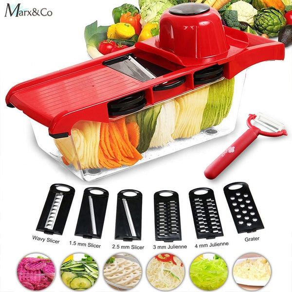 Vegetable Slicer Cutter Grater Peeler Fruit Carrot Potato Cheese Onion Steel Blade Kitchen Accessories Cooking Tools