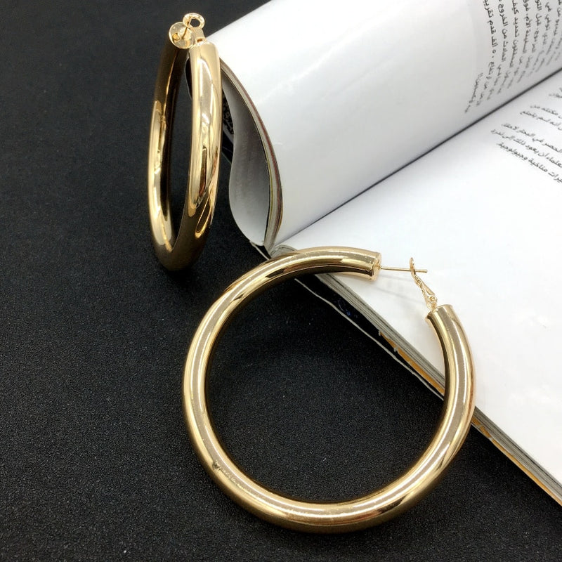 UKEN 2020 Punk Fashion 70mm Diameter Wide Big Hoop Earrings For Women Statement Earrings Brincos Jewelry Accessories Thick