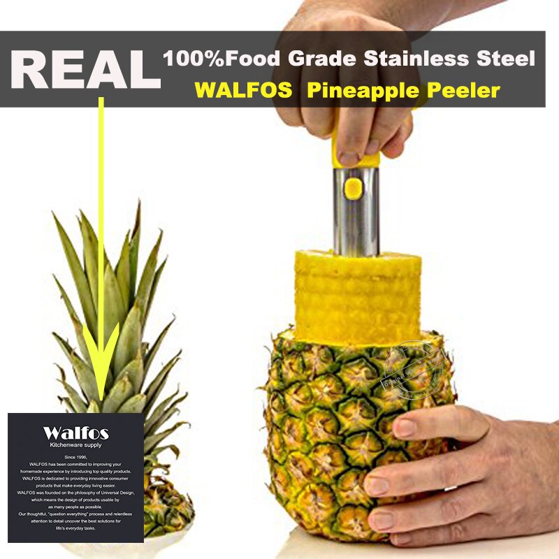 WALFOS 304 Stainless Steel Pineapple Slicer Peeler Fruit Corer Slicer Kitchen Easy Tool Pineapple Spiral Cutter Accessories