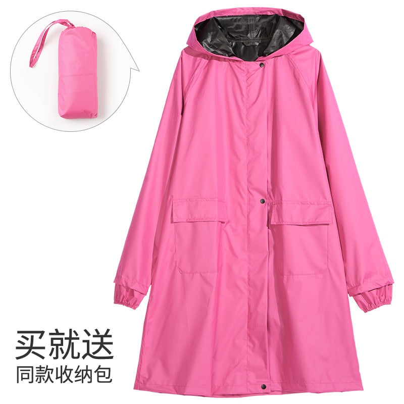 fashion Girl Lady Hooded Raincoat Outdoor Travel Waterproof Riding Cloth Rain coat for Women Poncho Long Rainwear raincoat 