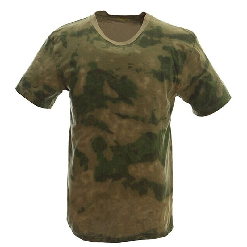 MEGE Military Camouflage Breathable Combat T-Shirt,  Men Summer Cotton T-shirt, Army Camo Camp Tees