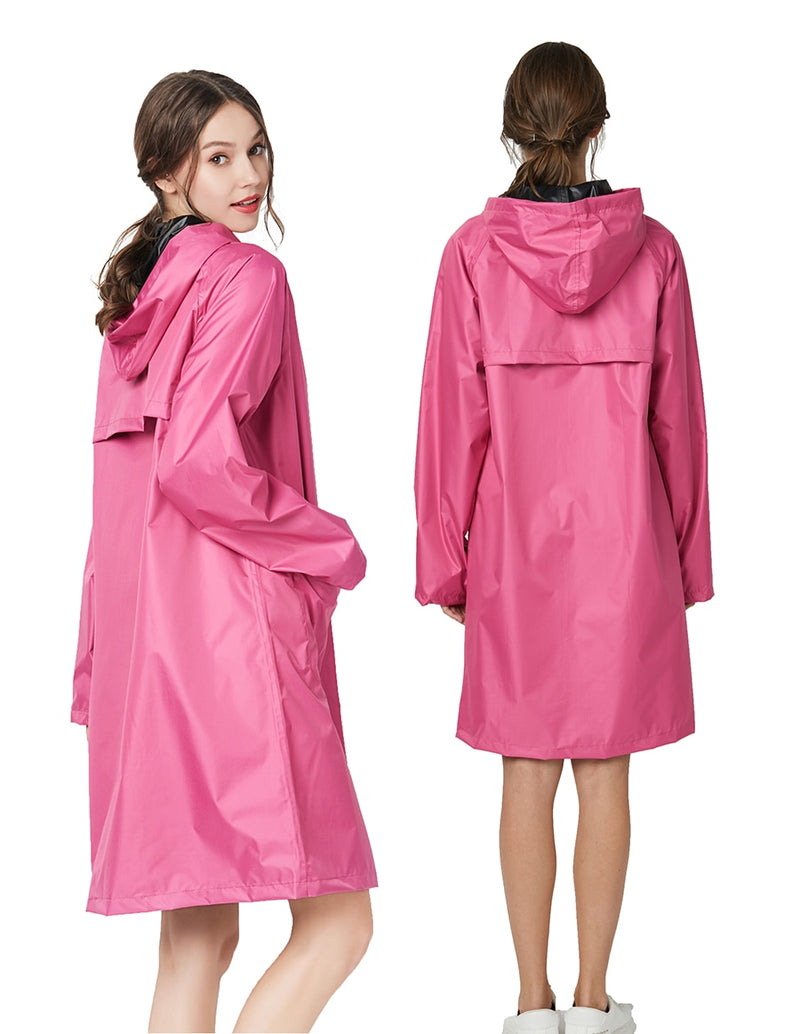 fashion Girl Lady Hooded Raincoat Outdoor Travel Waterproof Riding Cloth Rain coat for Women Poncho Long Rainwear raincoat 