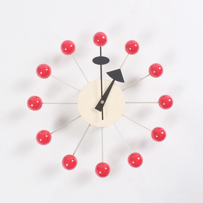 Quiet Round Ball Wood Wall Clock Home Decor Modern Design 3D Clocks for Living Room Decoration Accessories with Import Movement