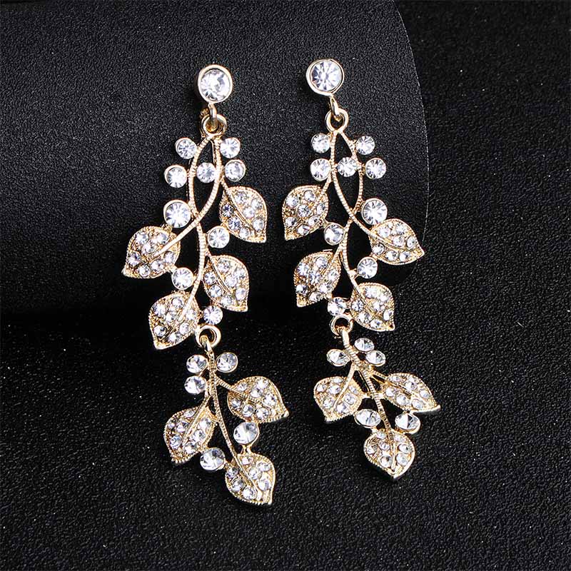 Miallo Fashion Austrian Crystal Alloy Bridal Long Earrings for Women Wedding Big Earrings for Bride Bridesmaids