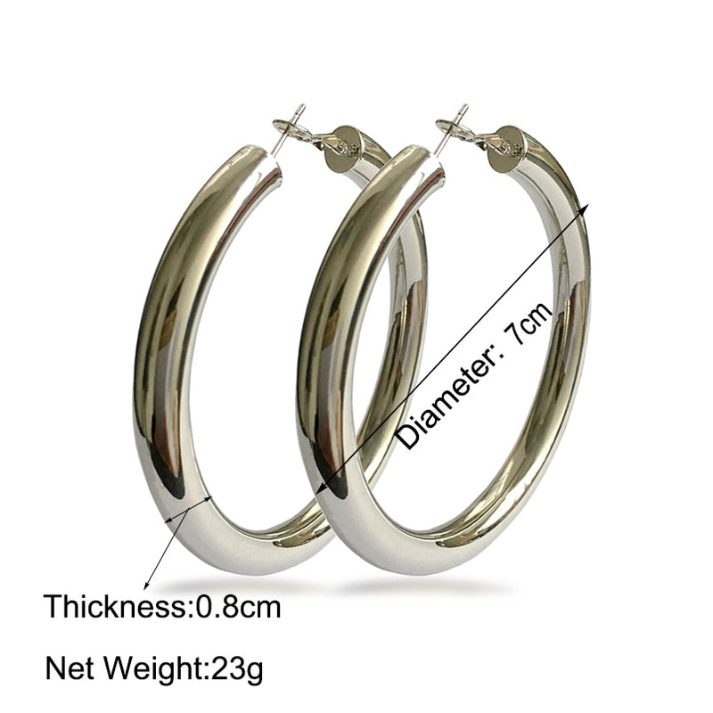 UKEN 2020 Punk Fashion 70mm Diameter Wide Big Hoop Earrings For Women Statement Earrings Brincos Jewelry Accessories Thick