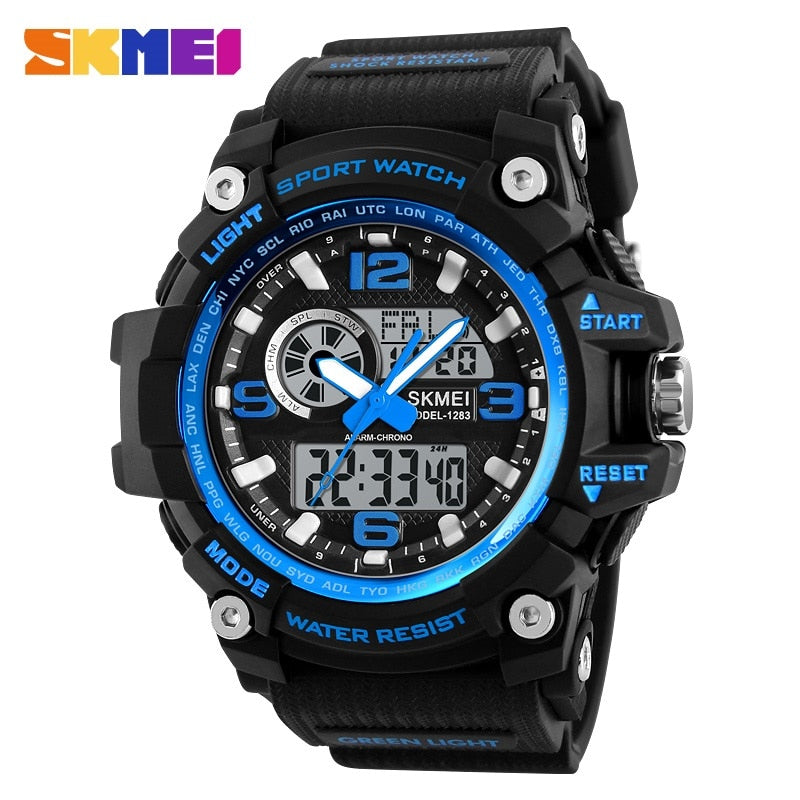 SKMEI New S Shock Men Sports Watches Big Dial Quartz Digital Watch For Men Luxury Brand LED Military Waterproof Men Wristwatches