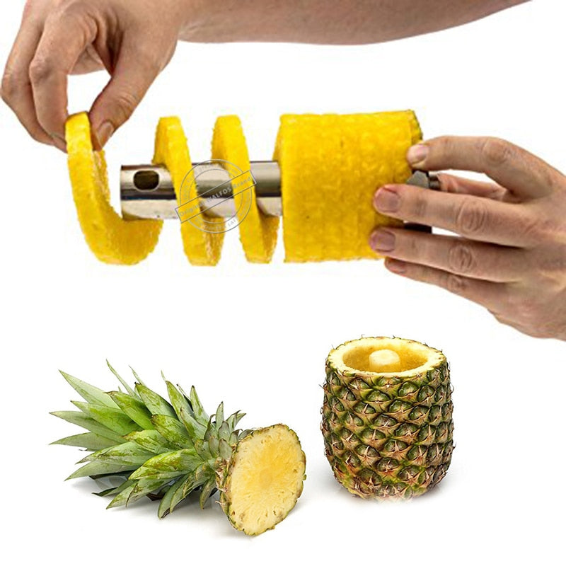 WALFOS 304 Stainless Steel Pineapple Slicer Peeler Fruit Corer Slicer Kitchen Easy Tool Pineapple Spiral Cutter Accessories