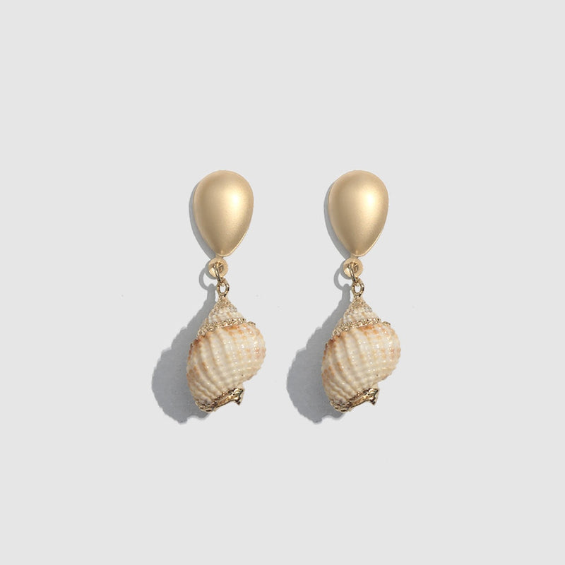 Flatfoosie 2019 Natural Conch Shell Dangle Drop Earrings For Women Bohemian Wedding Gifts Trendy Summer Pendant Earrings Jewelry