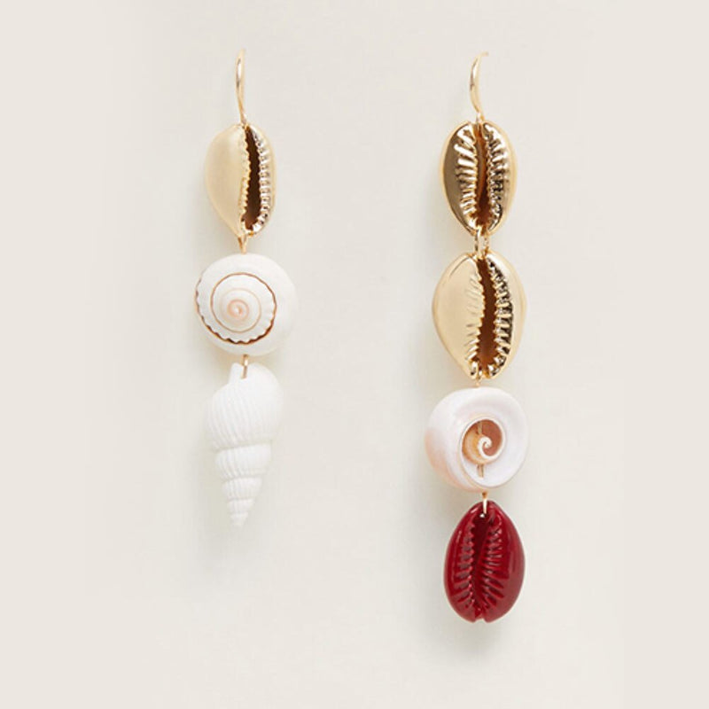 Flatfoosie 2019 Natural Conch Shell Dangle Drop Earrings For Women Bohemian Wedding Gifts Trendy Summer Pendant Earrings Jewelry