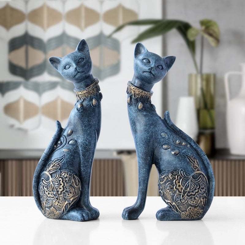 Figurine Decorative Resin Cat statue for home decorations European Creative wedding gift animal Figurine home decor sculpture