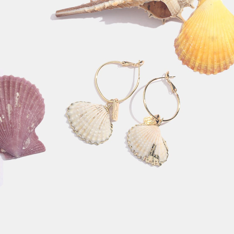 Flatfoosie 2019 Natural Conch Shell Dangle Drop Earrings For Women Bohemian Wedding Gifts Trendy Summer Pendant Earrings Jewelry