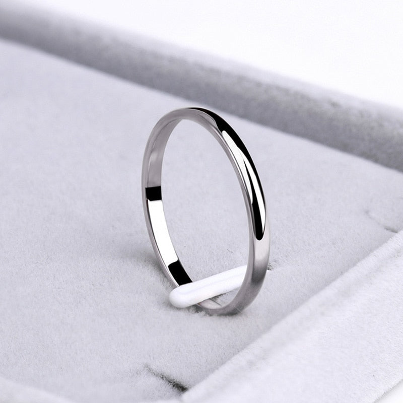 CACANA Stainless Steel Rings Rose Gold Color Anti-allergy Smooth Simple Wedding Couples Rings Bijouterie