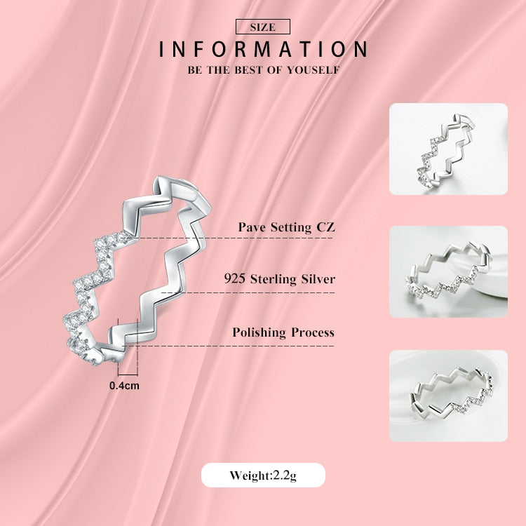 MODIAN 100% Silver Rings for Women Real 925 Soild Silver Jewelry Unique Irregular Line Finger Rings Anniversary Jewelry