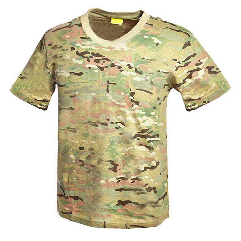 MEGE Military Camouflage Breathable Combat T-Shirt,  Men Summer Cotton T-shirt, Army Camo Camp Tees