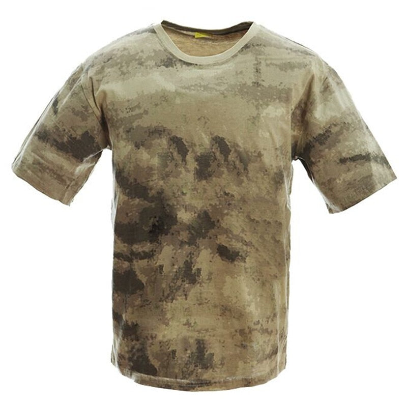 MEGE Military Camouflage Breathable Combat T-Shirt,  Men Summer Cotton T-shirt, Army Camo Camp Tees