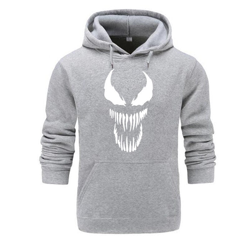 2019 Comic Thick Venom Hoodie Sweatshirts Men Superhero Anime Cool Black Autumn Winter Tops Plus Velvet Warm Hoody