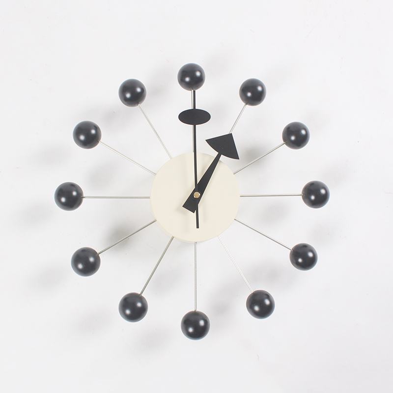 Quiet Round Ball Wood Wall Clock Home Decor Modern Design 3D Clocks for Living Room Decoration Accessories with Import Movement