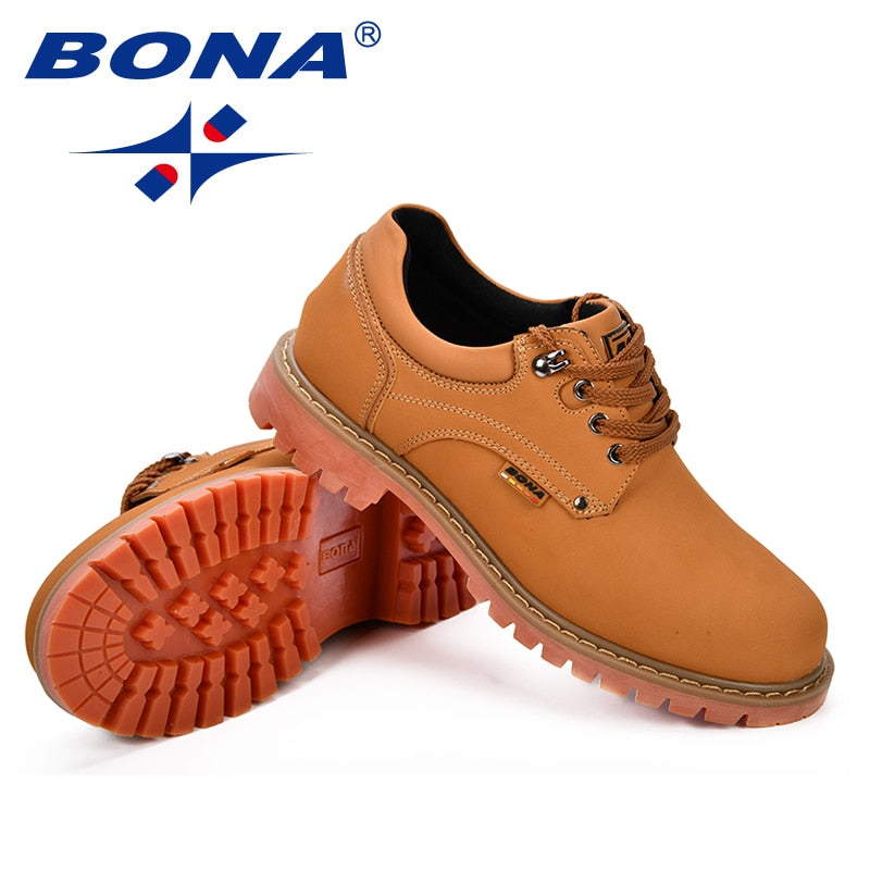 BONA Fashion Men Casual Shoes New  Autumnmen Flats Cow Split Male Oxfords Men Leather Shoes Zapatillas Hombre Free Shipping