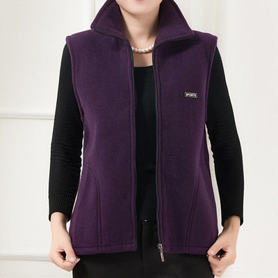 UHYTGF 2022 New Fleece Women Vests Autumn Korean Loose Size  Sleeveless Jacket Ladies Fashion Zipper Casual Waistcoat Female 442