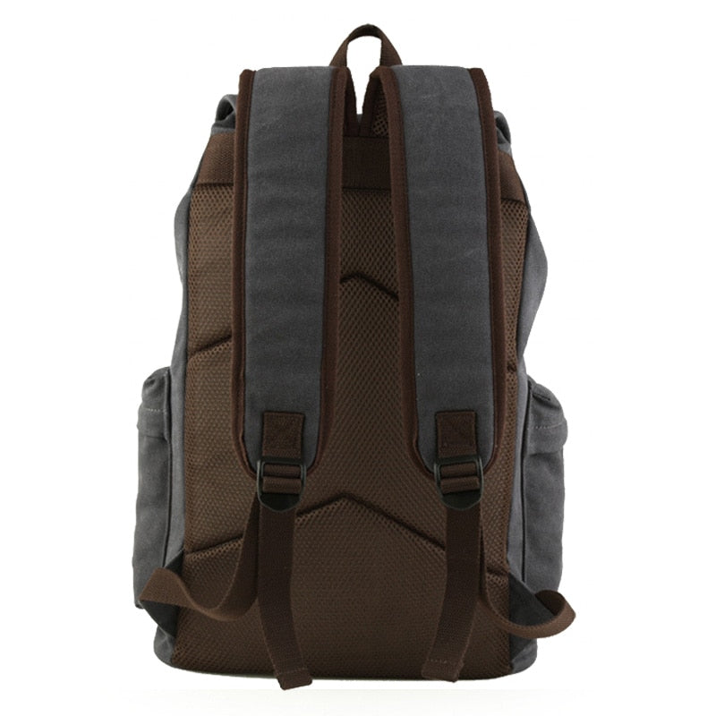 Men Canvas Bucket Backpack Students School Bag Casual Luggage Laptop bags Travel Large Capacity Rucksack USB Mochila XA91WC