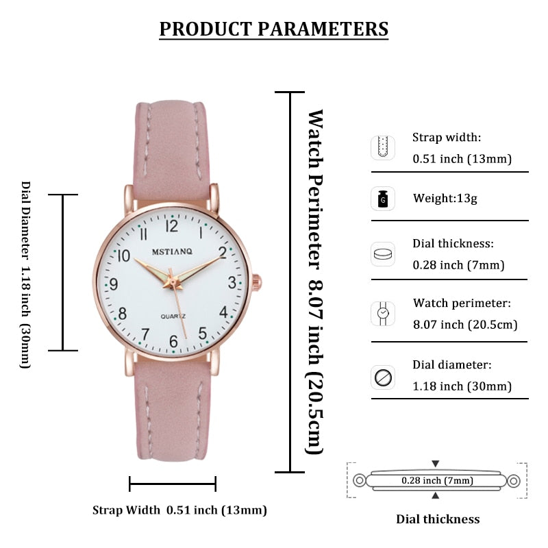 2022 New Watch Women Fashion Casual Leather Belt Watches Simple Ladies&