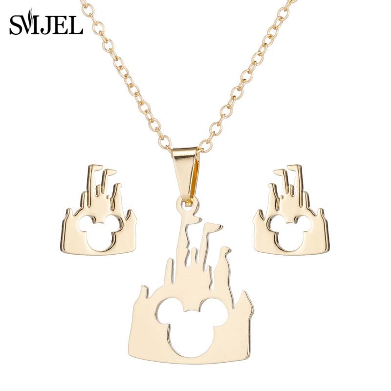 SMJEL Stainless Steel Necklaces for Women Jewelry Mini Animal Rabbit Necklace Heart Beat Dog Paw Print Collier Femme Wholesale