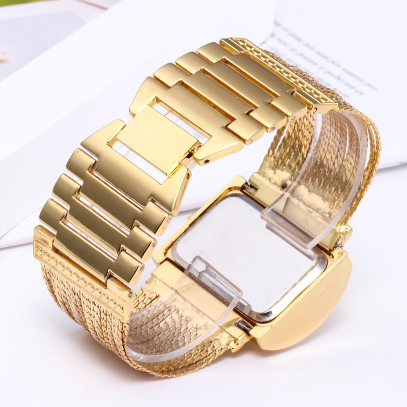 Creativity 2022 Fashion Luxury Ladies Wrist Watches Top Brand Gold Steel Strap Waterproof Women&