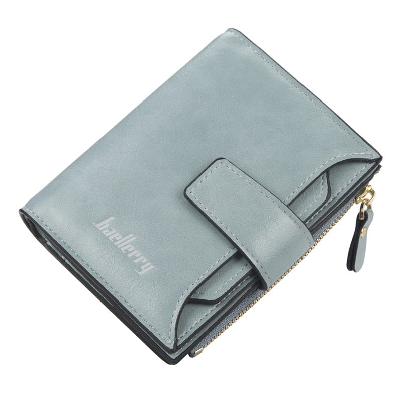 2022 Fashion Small Wallet Women Purse Simple Short Soft Pu Leather Ladies Wallet Card Holder Tassel Patchwork Tri-fold Wallet