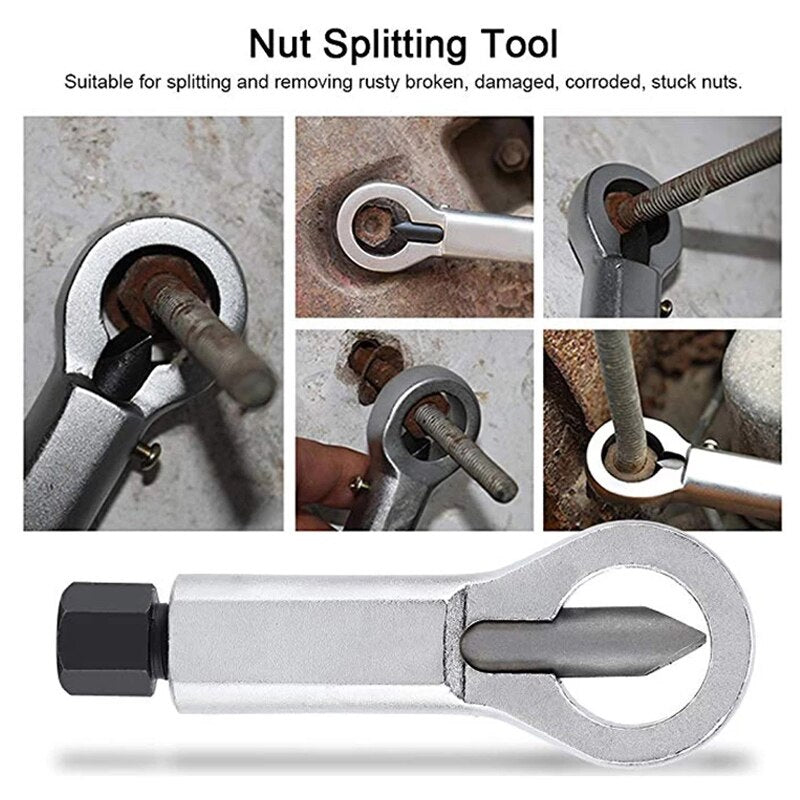 12-16MM Heavy-Duty Nuts Splitter Tools Set Nut Breaker Tool Durable Portable Manual Remover Extractor Hand Splitting Tool