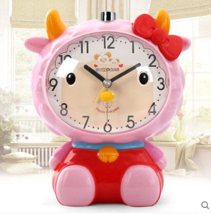 Children Alarm Clock Cartoon Bear Frog Cat Silent Clocks Watch Time Stand Cat Clocks Home Decoration Mute Electronic Desk Clock