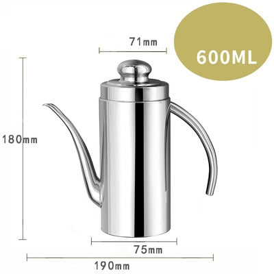 Standard 304 Stainless Steel Olive Oil Vinegar Batcher Can Bottle Pot Kitchen Accessories Cooking Tools 500ml Storage Bottles