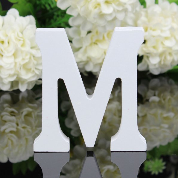 White Wooden Letter English Alphabet DIY Personalised Name Design Art Craft Free Standing Heart Wedding Home Decor