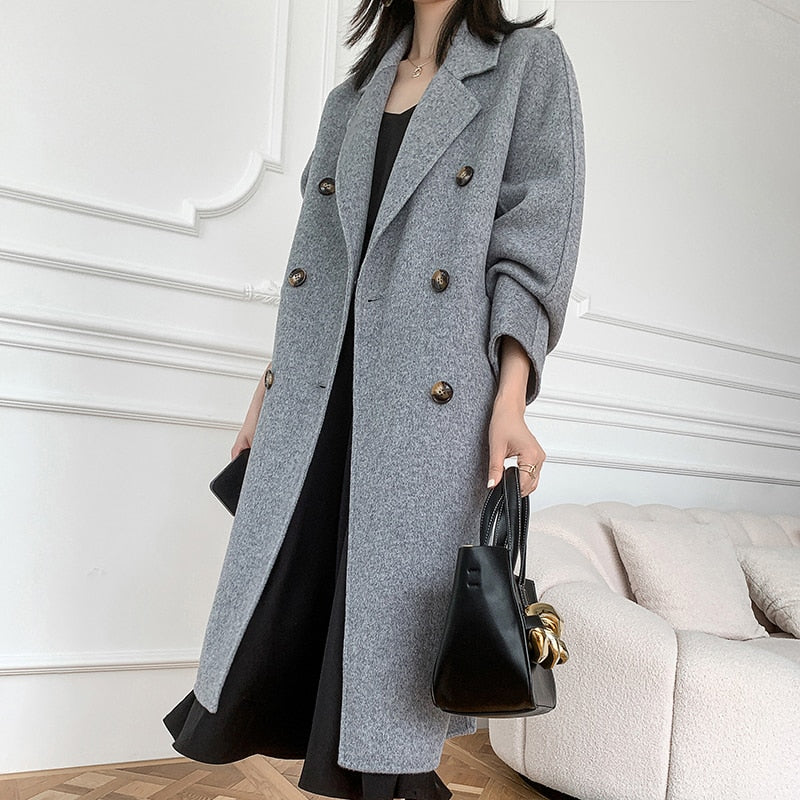 Autumn and winter new cashmere wool coat women&