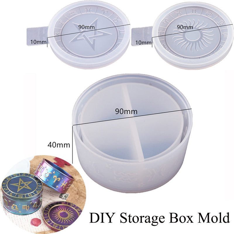 Storage Box Silicone Mold Round Striped Candle Jar Box Design DIY Aroma Plaster Epoxy Concrete Cement Clay Mold Home Decoration