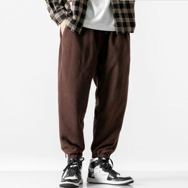 New Loose Jogging Pants Men 2020 New Fashion Fleece Autumn Winter Warm Sweatpants Male Outdoor Straight Trousers Pantalon Hommes