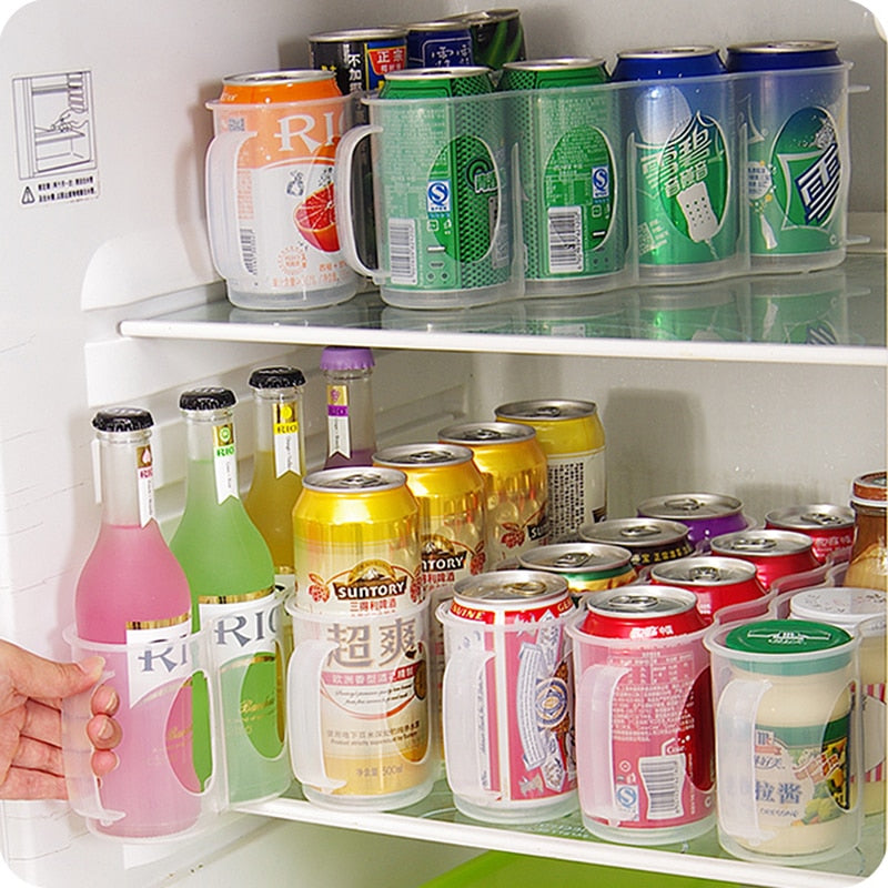 Refrigerator Storage Box Organizer Can Space-saving Organizer Can Beverage Can Finishing Four Case Fridge Kitchen Storage