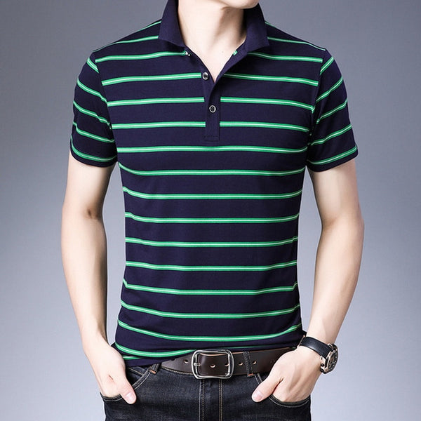 Casual Design Style Brand 95% Cotton Summer Striped POLO SHIRT Short Sleeves Men&#39;S Fashion Plus Size M-5XL 6XL Tops Tees Clothes