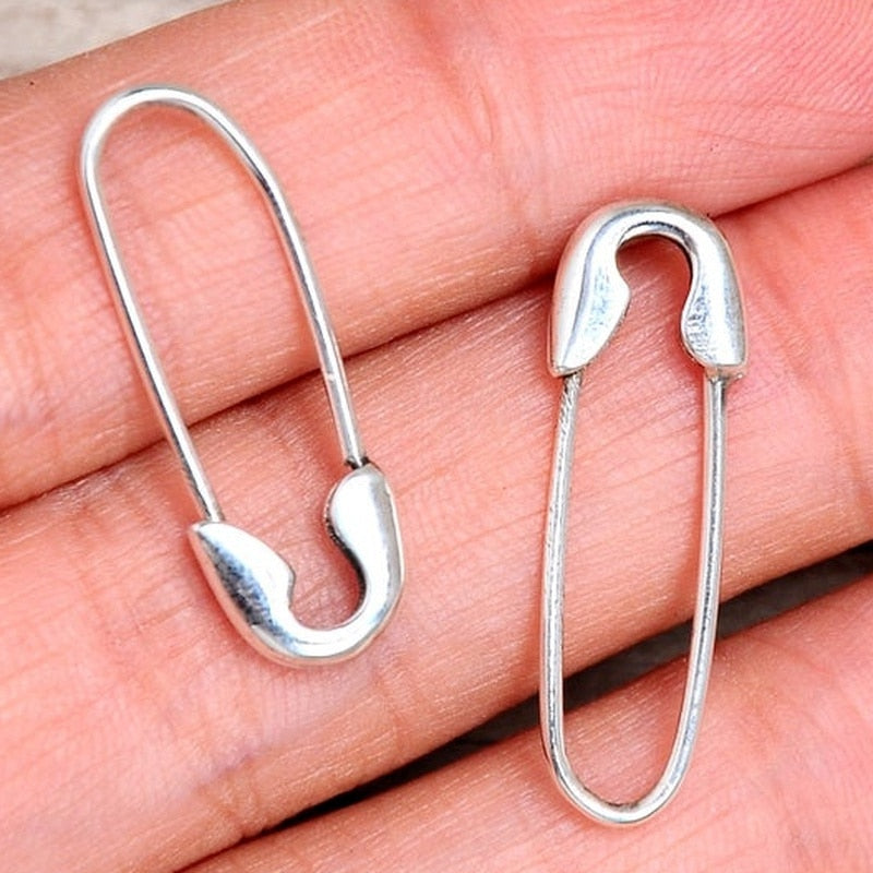 Delysia King 1 Pair Trendy 2021 Women Simplicity Safety Pin Earrings Personality Temperament Cartilage Ear Dangler