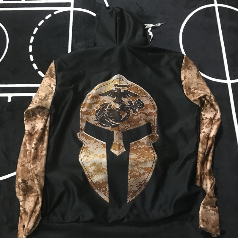 Tessffel America Marine Camo Skull Pullover Soldier Army NewFashion Harajuku 3DPrint Zip/Hoodie/Sweatshirt/Jacket/Men/Women B-8