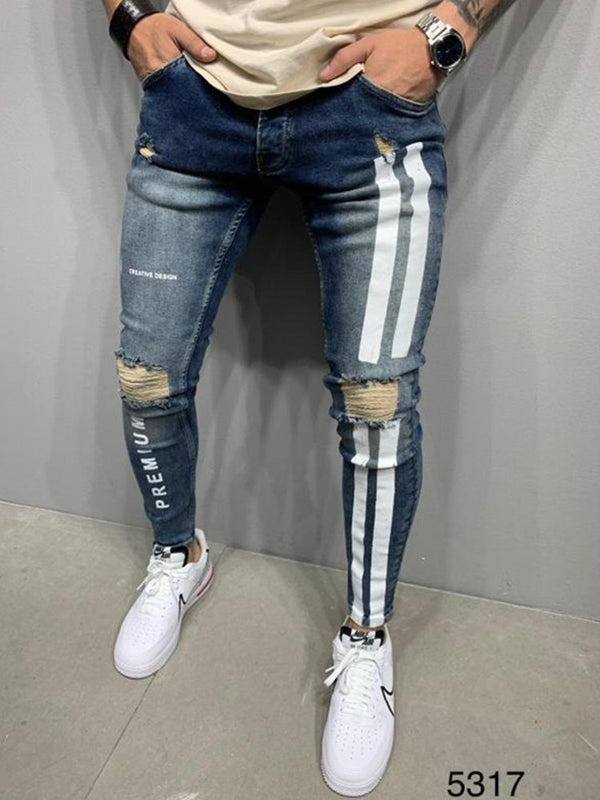 3 Styles Men Stretchy Skinny Biker Slim Fit Denim Scratched zipper Hip hop casual jeans High Quality Jeans